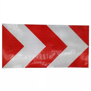 Červeno-biela reflexná nálepka pre nákladné vozidlo