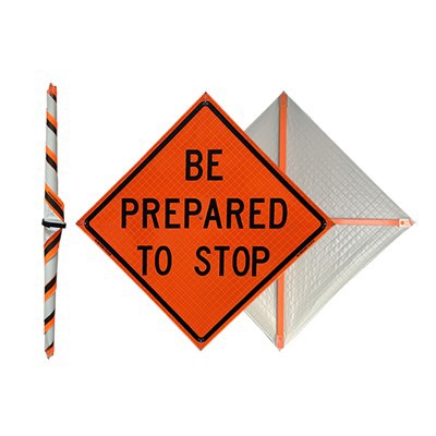 Roll Up Construction Sign Buďte pripravení zastaviť